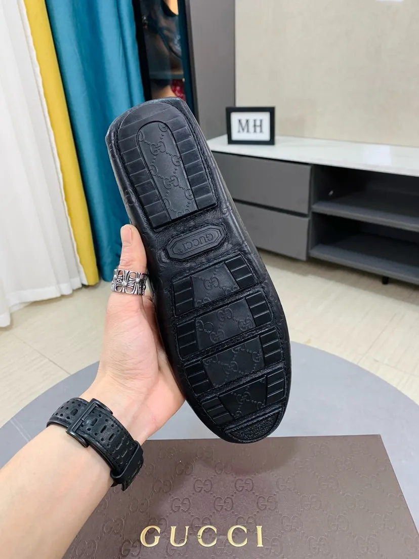 Men's men's shoes 💰458🌹🌹 Comes with packaging [GUCCI Gucci] original men's casual beanie shoes, original Italian imported special material cowhide embossing➕real first-layer sheepskin lining; equipped with precision stitching to highlight low-key luxury. The comfortable sole design maximizes the comfort and anti-slip properties of the shoe. The shoe shape is dignified and the low-key charm is not concealed! Natural and free new urbanism, code number: 38-44